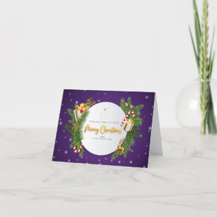 Cartão De Festividades Feliz Natal da nossa família para a sua