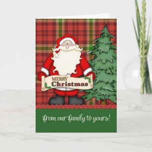 Cartão De Festividades Feliz Natal da nossa família para a sua