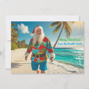 Cartão De Festividades Feliz Natal da Praia
