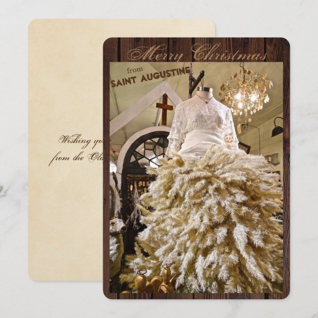 Cartão De Festividades Feliz Natal da Rua (Santo) Augustine Florida (Frente/Verso)