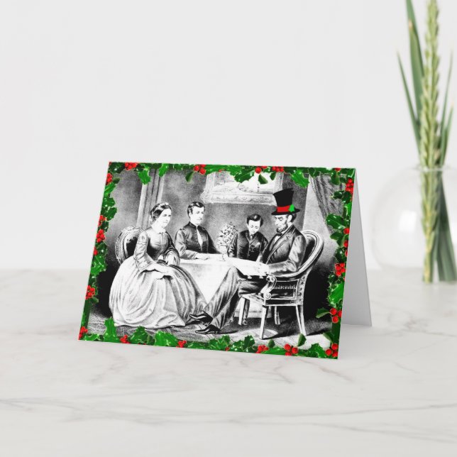 Cartão De Festividades Feliz Natal da Saudação de Férias da Família Linco (Frente)