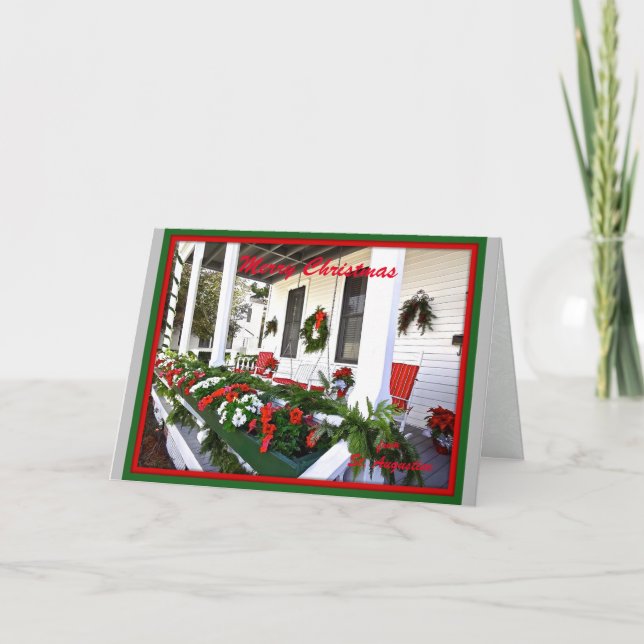 Cartão De Festividades Feliz Natal da Sunny Rua Augustine Florida (Frente)