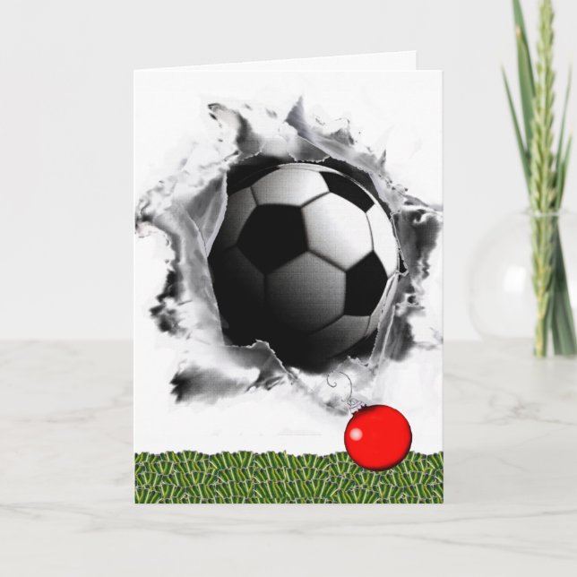 Cartão De Festividades Feliz Natal da temporada de futebol (Frente)