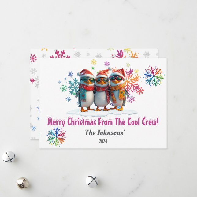 Cartão De Festividades Feliz Natal Da Tripulação Legal (Frente/Verso In Situ)