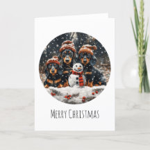 Feliz Natal Dachshund Dogs Snowman