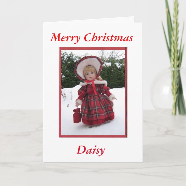 Cartão De Festividades Feliz Natal Daisy (Frente)