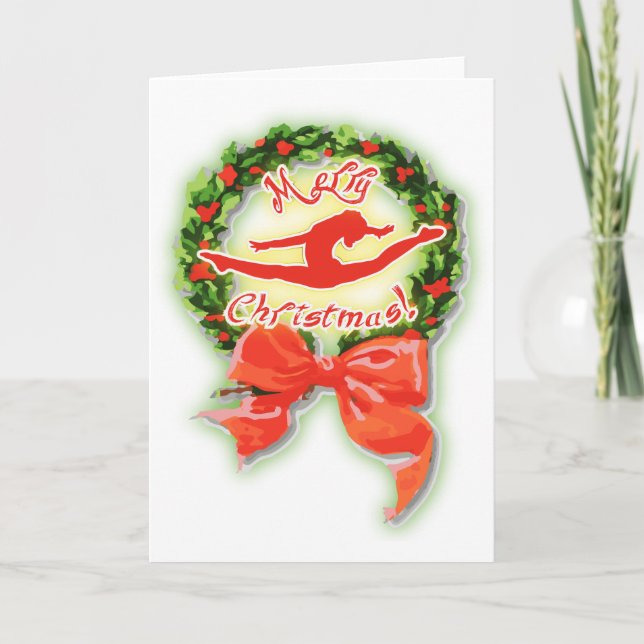 Cartão De Festividades Feliz Natal Dançarino Gymnasiter (Frente)