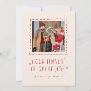 Cartão De Festividades Feliz Natal de Bons Tidings Manuscritas