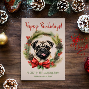 Cartão De Festividades Feliz Natal de Cachorro Feliz Feliz Feriados