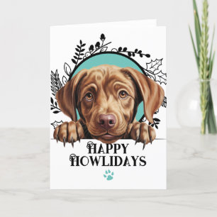 Cartão De Festividades Feliz Natal de Chocolate Labrador