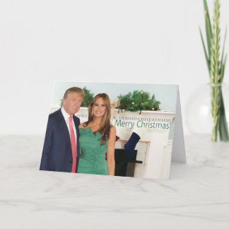 Cartão De Festividades Feliz Natal de Donald e Melania