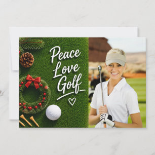 Cartão De Festividades Feliz Natal de golfe com sua própria foto