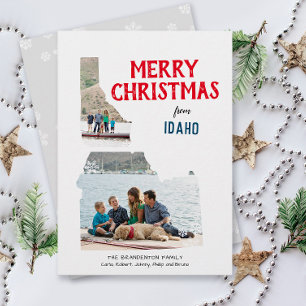 Cartão De Festividades Feliz Natal de Idaho com duas fotos