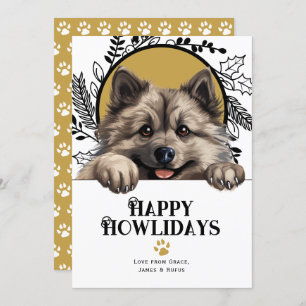 Cartão De Festividades Feliz Natal de Keeshond Dog