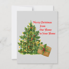 Cartão De Festividades Feliz Natal de Nossa Casa para a Sua em uma 