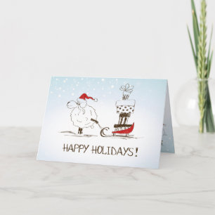 Cartão De Festividades Feliz Natal de ovelha - Feriados Felizes