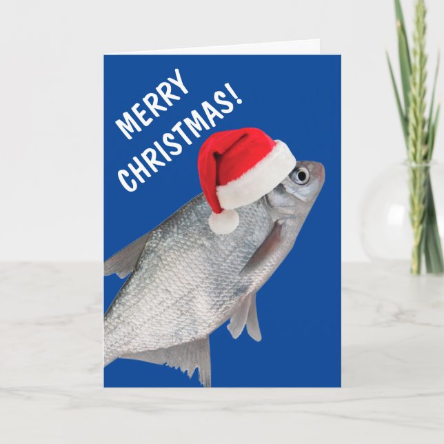 Cartão De Festividades Feliz Natal de Peixe Grande (Frente)