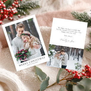 Cartão De Festividades Feliz Natal de Recém-Casados 2 Fotos