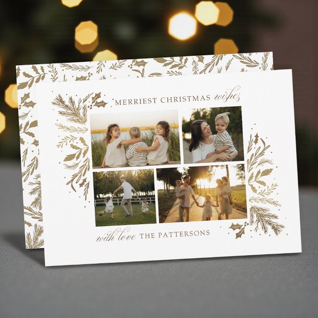 Cartão De Festividades Feliz Natal Deseja 4 Fotografia Floral Botânica (Criador carregado)