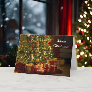 Cartão De Festividades Feliz Natal Design Clássico Personalizar Nomes