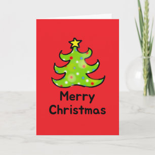Cartão De Festividades Feliz Natal Design de Árvore Caprichosa