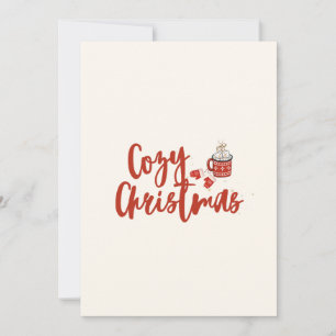 Cartão De Festividades Feliz Natal: Design de chocolate quente e mittens