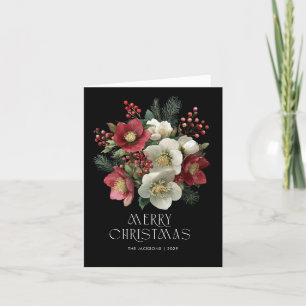 Cartão De Festividades Feliz Natal - Design de Natal Feliz Hellebory Holi