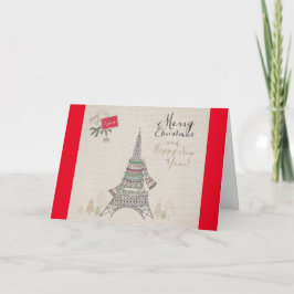 Cartão De Festividades Feliz Natal Design de Paris
