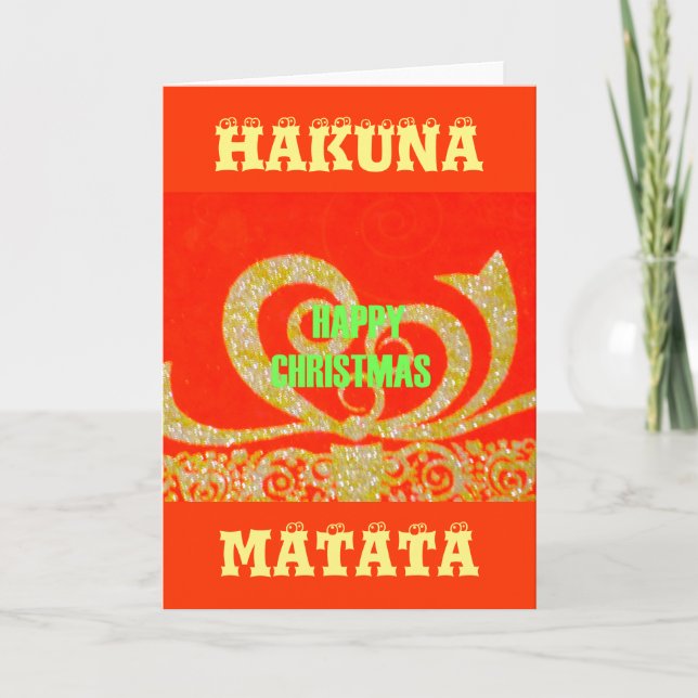 Cartão De Festividades Feliz Natal - Design do Padrão de Texto Vermelho (Frente)