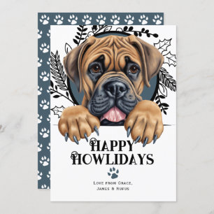 Cartão De Festividades Feliz Natal do Cão Boerboel