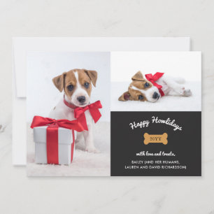 Cartão De Festividades Feliz Natal do Cão   Grade de Fotografias do Carvã