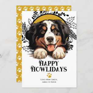 Cartão De Festividades Feliz Natal do Cão-Montanha Birmanês