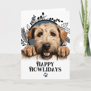 Cartão De Festividades Feliz Natal do Cão Terrier de Trigo