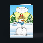 Cartão De Festividades Feliz Natal do Cardeal Vermelho Snowman<br><div class="desc">Procurando ideias originais e divertidas de cartões de Natal? Que tal cartas de Natal engraçadas para enviar para a família e amigos este ano? Esta ilustração desenhada por Raphaela Wilson mostra 2 cardeais vermelhos sentados em um ninho em cima da cabeça de Frosty, o boneco de neve... A citação diz:...</div>