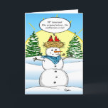 Cartão De Festividades Feliz Natal do Cardeal Vermelho Snowman<br><div class="desc">Procurando ideias originais e divertidas de cartões de Natal? Que tal cartas de Natal engraçadas para enviar para a família e amigos este ano? Esta ilustração desenhada por Raphaela Wilson mostra 2 cardeais vermelhos sentados em um ninho em cima da cabeça de Frosty, o boneco de neve... A citação diz:...</div>
