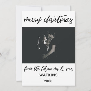 Cartão De Festividades Feliz Natal do Future Mr & Mrs, BW Photo