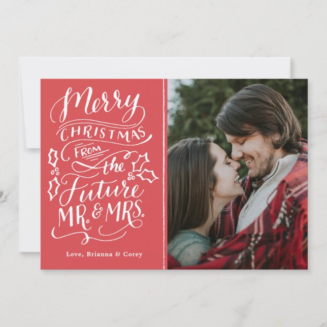 Cartão De Festividades Feliz Natal do Futuro Sr. e Sra. Foto (Frente)