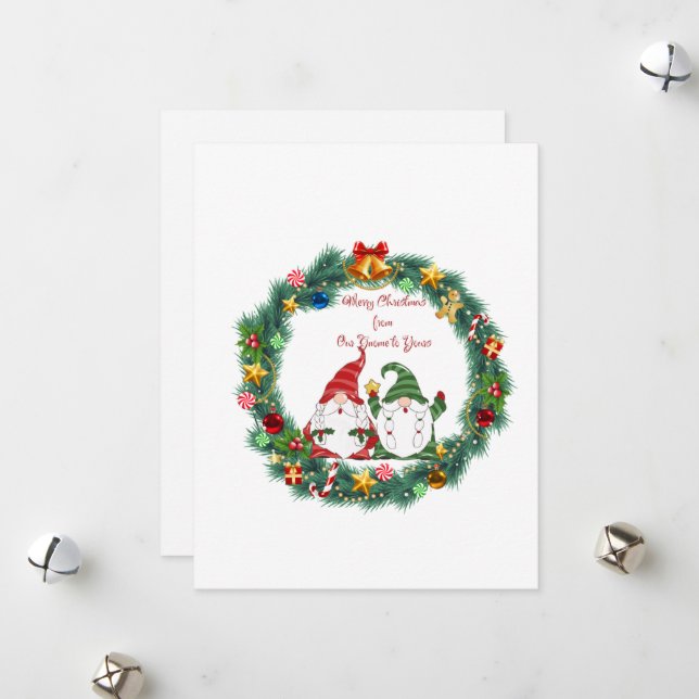 Cartão De Festividades Feliz Natal do nosso Gnomo para o seu (Frente/Verso In Situ)