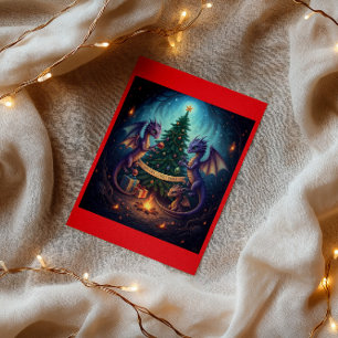 Cartão De Festividades Feliz Natal do nosso pequeno ninho de dragão