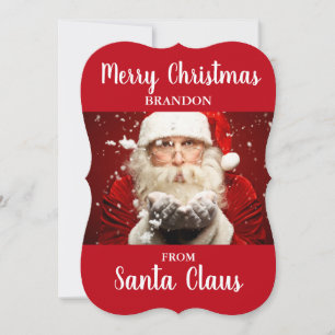 Cartão De Festividades Feliz Natal Do Papai Noel ADD NAME Card RB