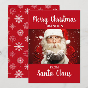 Cartão De Festividades Feliz Natal Do Papai Noel ADD NAME Card RdS