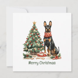 Cartão De Festividades Feliz Natal Dobermann Dogs