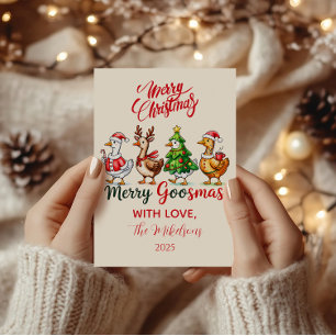 Cartão De Festividades Feliz Natal dos Gansos