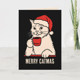 Cartão De Festividades Feliz Natal dos gatos mamãe e papai gato