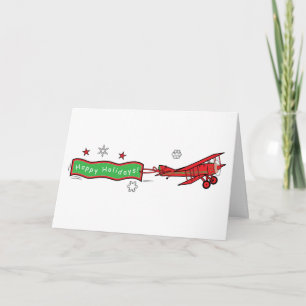 Cartão De Festividades Feliz Natal dos Passageiros de Avião