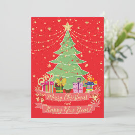 Cartão De Festividades Feliz Natal e Ano Novo