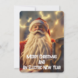 Cartão De Festividades Feliz Natal e Ano Novo Elétrico