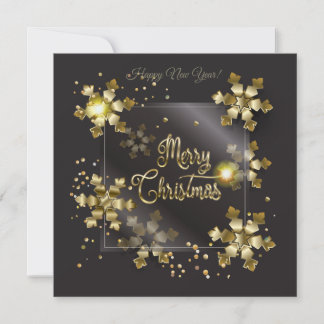 Cartão De Festividades Feliz Natal e Ano Novo! Luxo Dourado 2022