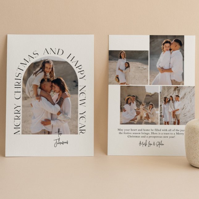 Cartão De Festividades Feliz Natal e Ano Novo Moderno (Criador carregado)