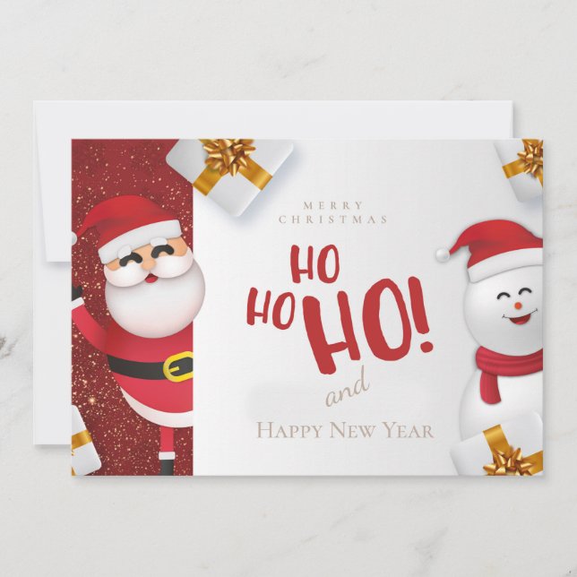 Cartão De Festividades Feliz Natal e Feliz ano novo (Frente)